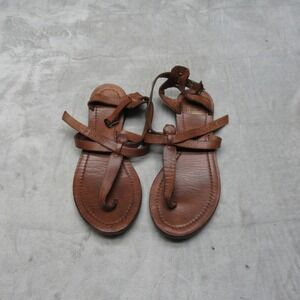 Frye Womens 7.5M Sandals Brown Rachel Leather Adjustable Strappy Flat Buckle